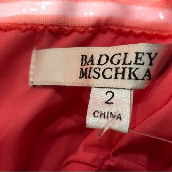 NWT Badgley Mischka Off Shoulder Formal Maxi Dress Gown Size 2 Coral - Picture 5 of 13